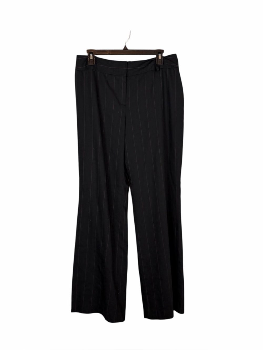 Ann Taylor Margo Curvy Black Pinstripe Trouser Pants Size 10